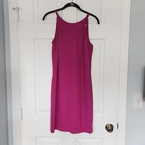 Banana Republic Sleek halter fuschia formal dress